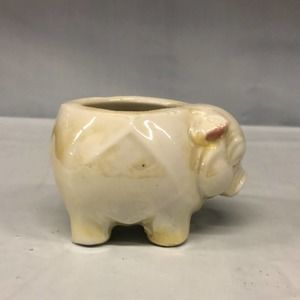 Vintage Christmas Figurine,Porcelain Bisque Hand Painted Votive Holder Home Deco